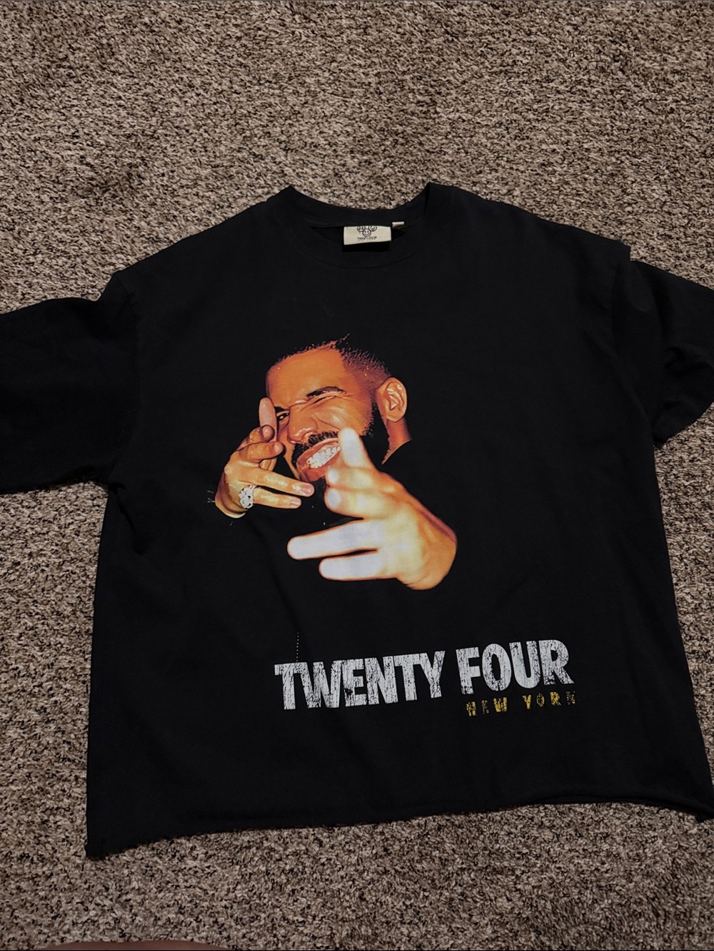 Twenty Four New York Black Graphic boxy cut short Sleeve Tee